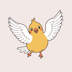 Vector illustration of a charming Bird for toddlers' learning adventures