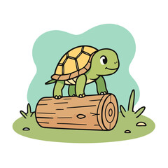 Cute Turtle for kids story book vector illustration