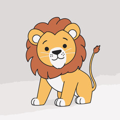 Vector illustration of a cute Lion for children story book