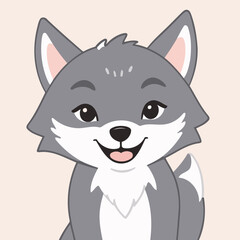 Cute Wolf for preschoolers' storybook vector illustration