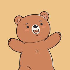 Obraz premium Cute Bear vector illustration for kids story book