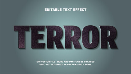 Editable Text Effect Terror 3D Vector Template