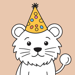 Cute vector illustration of a Lion for youngsters' picture books