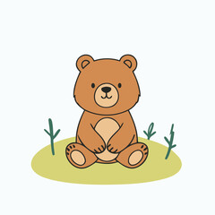 Cute Bear vector illustration for kids' adventure tales