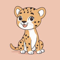 Cute vector illustration of a Cheetah for early readers' delight