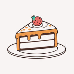 Vector illustration of a lovable Cake for children's picture books