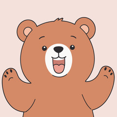 Cute Bear for children book vector illustration