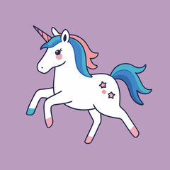 Cute Unicorn vector illustration for children
