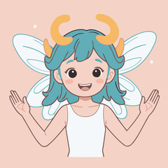 Vector illustration of a friendly Fairy for little ones' joyful exploration
