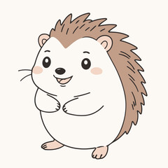 Fototapeta premium Cute vector illustration of a Hedgehog for kids books