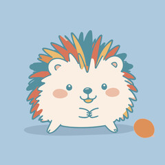 Cute vector illustration of a Hedgehog for kids books