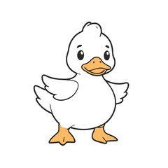 Cute vector illustration of a Duck for kids' reading time