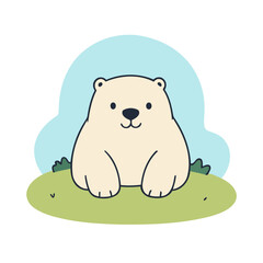 Cute PolarBear for toddlers story books vector illustration