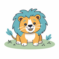 Cute Lion for toddlers vector illustration