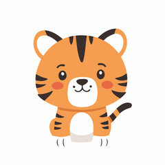 Cute vector illustration of a Tiger for toddlers