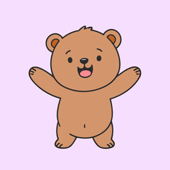 Cute Bear vector illustration of a for toddlers books