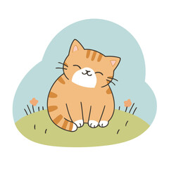 Cute vector illustration of a Cat for youngsters' imaginative stories