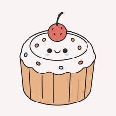 Cute Cake for toddlers' playful adventures vector illustration