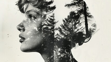 Powerful image of a human silhouette filled with lush forests and wildlife, symbolizing deep connection to Earth and the urge for environmental conservation
