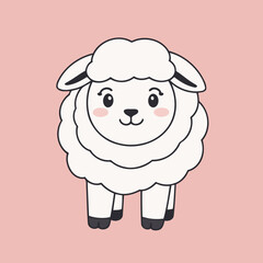 Cute vector illustration of a Sheep for children story book