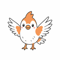 Cute Bird for kids' storybook vector illustration