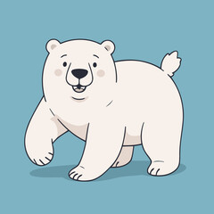 Cute Polarbear for preschoolers' storybook vector illustration