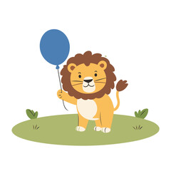 Cute Lion for preschoolers' storybook vector illustration