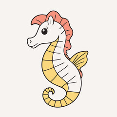 Cute Seahorse for children vector illustration