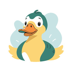 Cute vector illustration of a Duck for children book