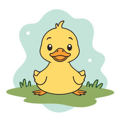 Cute Duck for toddlers story books vector illustration