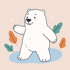 Cute vector illustration of a Polarbear for children story book