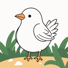 Cute Bird for kids story book vector illustration