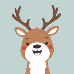 Cute Reindeer for early readers' adventure books vector illustration