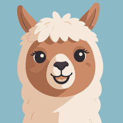 Cute vector illustration of a Alpaca for children story book