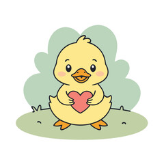 Cute Ducklings for children book vector illustration