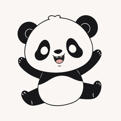 Cute vector illustration of a Panda for early readers' delight