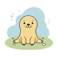 Cute Seal for kids books vector illustration