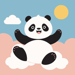 Vector illustration of an adorable Panda for young readers' books