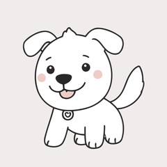 Cute Dog for children story book vector illustration