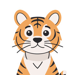 Vector illustration of a charming Tiger for toddlers' learning adventures