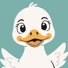 Cute vector illustration of a Duck for youngsters' picture books