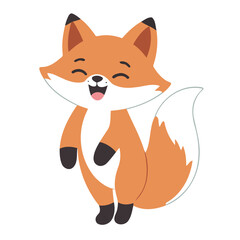 Cute Fox for children book vector illustration