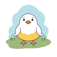 Cute vector illustration of a Seagull for youngsters' picture books