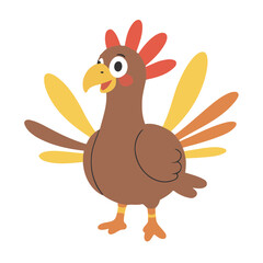 Cute vector illustration of a Turkey for youngsters' picture books
