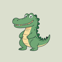 Cute Alligator vector illustration of a for toddlers books
