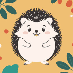 Cute Hedgehog for toddlers' playful adventures vector illustration