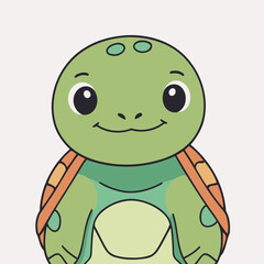 Cute vector illustration of a Turtle for kids' reading time