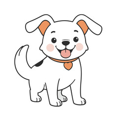 Vector illustration of a cute Dog for toddlers