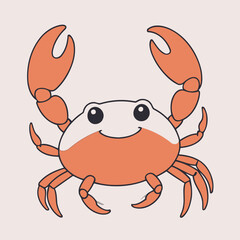 Cute Crab for toddlers story books vector illustration