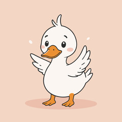 Cute Duck for kids books vector illustration